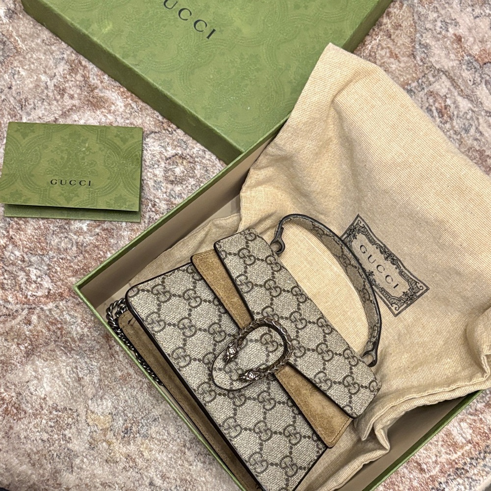 GG Supreme Monogram Mini Dionysus Top Handle Bag Taupe